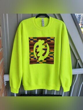 Neon Kente Gye Nyame Heritage Sweatshirt – Unisex
